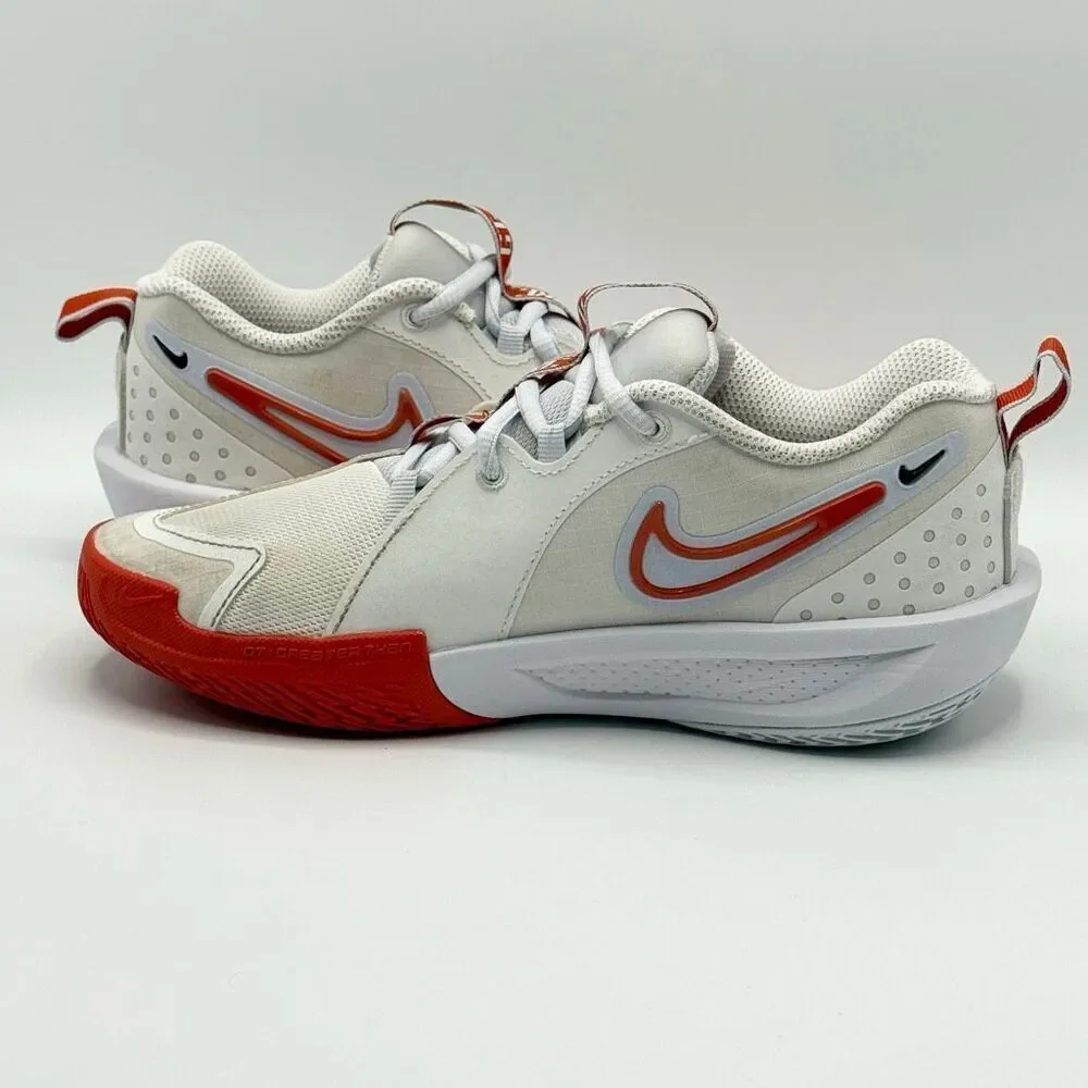 Nike Air Zoom GT Cut 3 in White Picante Red Lace Up Low Sneakers - Grade School